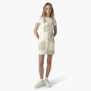 NWT Women's Regular Fit Colorblock Bib Overall Dress, medium